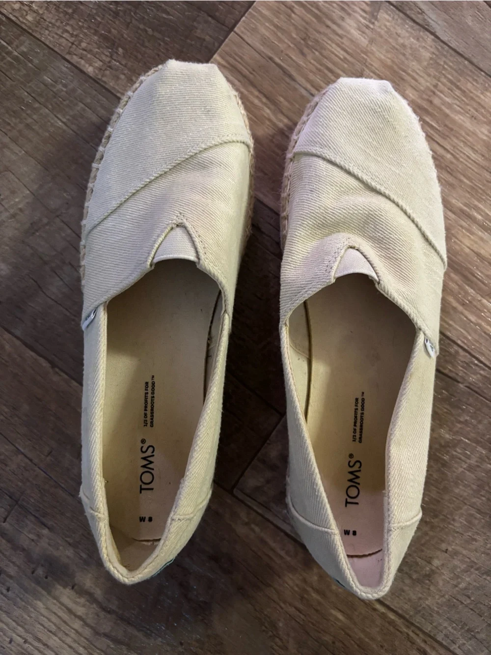 TOMS Classic Alpargata Espadrille Flats Natural Canvas Women’s Size 8 W8